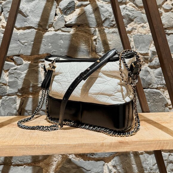 Chanel Ivory Black Lambskin Medium Gabrielle Hobo Bag - Picture 2 of 14